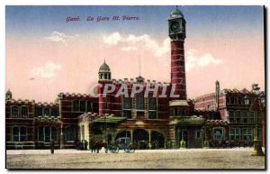 Belgie Belgium Ghent Old Postcard The St. Peter station