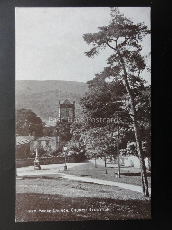 Shropshire LITTLE STRETTON The Parish Church - Old Postcard by J. Salmon