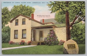 State View~Residence of Carrie Jacobs Bond Janesville Wisconsin~Vintage Postcard