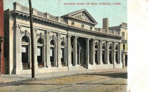 Vintage Postcard 1900's View of Savings Bank of New London Connecticut CT