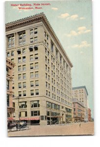 Worcester Massachusetts MA Postcard 1914 Slater Building Main Street