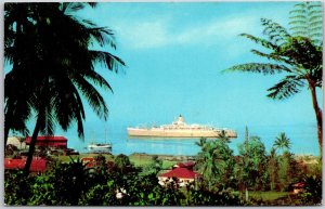 Suva Harbour Modern Liners Orient Line Ship In Harbor Fiji Islands Postcard