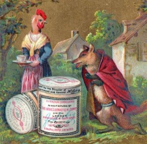 1880s Liebig Co. Extract Of Meat Anthropomorphic Fox & Chicken P162