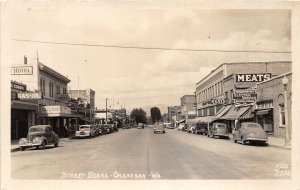 J68/ Okonogan Washington RPPC Postcard c1940s Street Scewne Stores 190