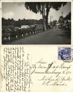 indonesia, CELEBES SULAWESI MANADO, Street Scene (1937) RPPC Postcard