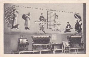 Japanese Girls Raise Silk Worms For Raw Silk The Silk Room Japanese Pavilion ...