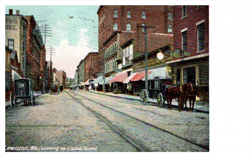 Maine Lewiston , looking up Lisbon Street