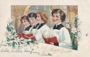 Happy Easter Greetings - Choir -Singers - pm 1907 - UDB - Tuck