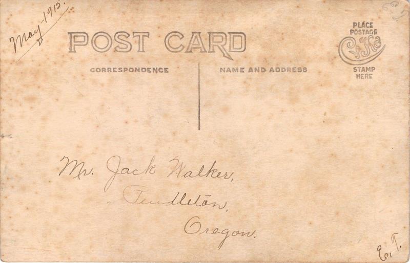 Pendeton Oregon~Mr Jack Walker Reading Magazine~May 1915 RPPC