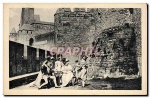 Old Postcard Chateau La Cite Carcassonne medieval troubadours