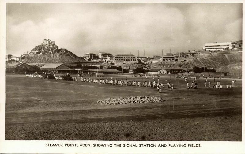 yemen, ADEN, Steamer Point, Football Match (1930s) Stadium Postcard RPPC