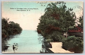 Syracuse New York~Outlet To Onondaga Lake @ Long Branch~PM 1908~Vintage Postcard