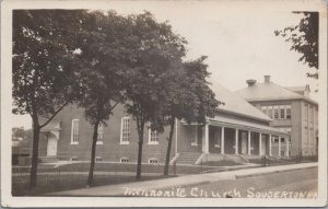 RPPC Postcard Mennonite Church Souderton PA