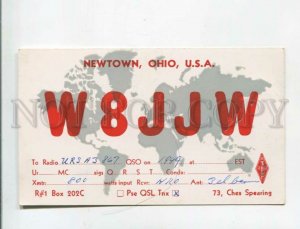 473410 1949 year USA Ohio Newtown radio QSL card to USSR