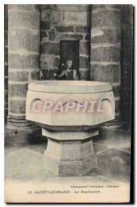 Old Postcard The Baptistry Saint Leonard