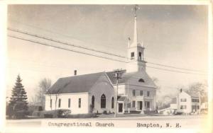 Hampton New Hampshire Congregational Church Real Photo Antique Postcard K103272