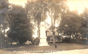 Bridgton ME Soldiers Monument, Real Photo Postcard