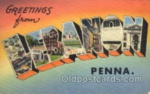 Greetings From Lebanon, Penna, USA Large Letter Town Unused light wear, close...