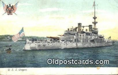 USS Oregon Military Battleship Postcard Post Card Old Vintage Antique Militar...