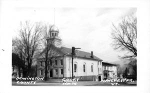 Manchester Vermont Bennington Court House Real Photo Antique Postcard K35090