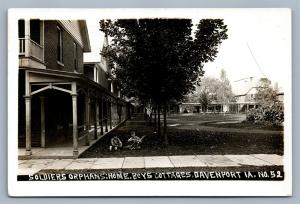 DAVENPORT IA SOLDIERS ORPHANS HOME VINTAGE REAL PHOTO POSTCARD RPPC