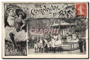 Old Postcard Foraine Fete Carnival 1912 & # 39Aix Cafe Glacier Restaurant
