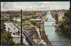 New York LOCKPORT Looking East from N.Y.C.R.R. Bridge - pm1910 - Divided Back