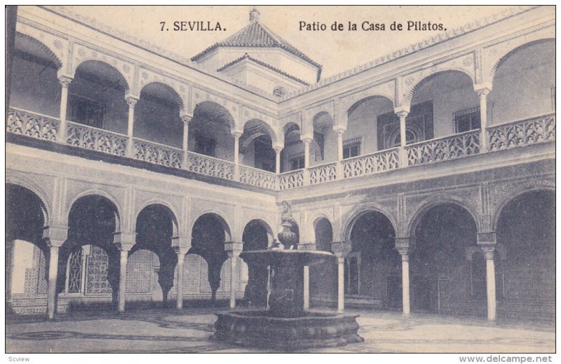 SEVILLA, Andalucia, Spain; Patio de la Casa de Pilatos, Fountain, 00-10s