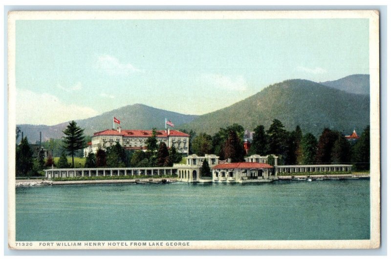 c1920's Fort William Henry Hotel From Lake George New York NY Unposted Postcard