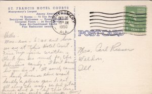 Alabama Montgomery St Francis Hotel Courts 1950 Curteich sk2824