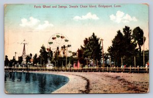 J94/ Bridgeport Connecticut Postcard c10 Ferris Wheel Steeple Chase Island 170