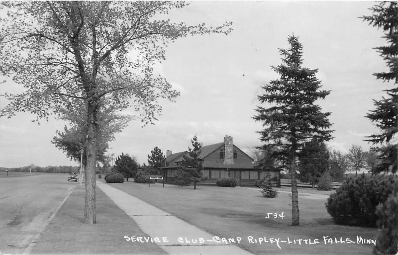 RPPC, LITTLE FALLS, MN Minnesota  SERVICE CLUB CAMP RIPLEY  c 1940s Postcard