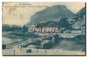 Old Postcard Grenoble Esplanade Bridge and helmet Neron