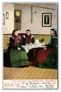 Birthday Party in Westphalian Farmhouse Minden Germany DB Postcard U8