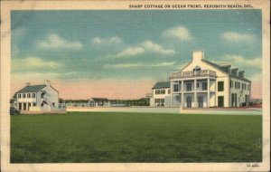 Rehoboth Beach Delaware DE Sharp Cottage Linen Postcard