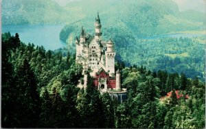 Germany Castle Neuschwanstein Bavaria Pan Am Airlines Advertising Postcard H15