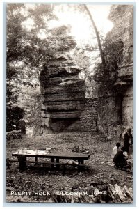 c1920's View Of Pulpit Rock Decorah Iowa IA Vintage RPPC Photo Vintage Postcard 