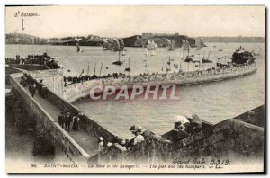 Old Postcard Saint Malo The Mole and the Remparts