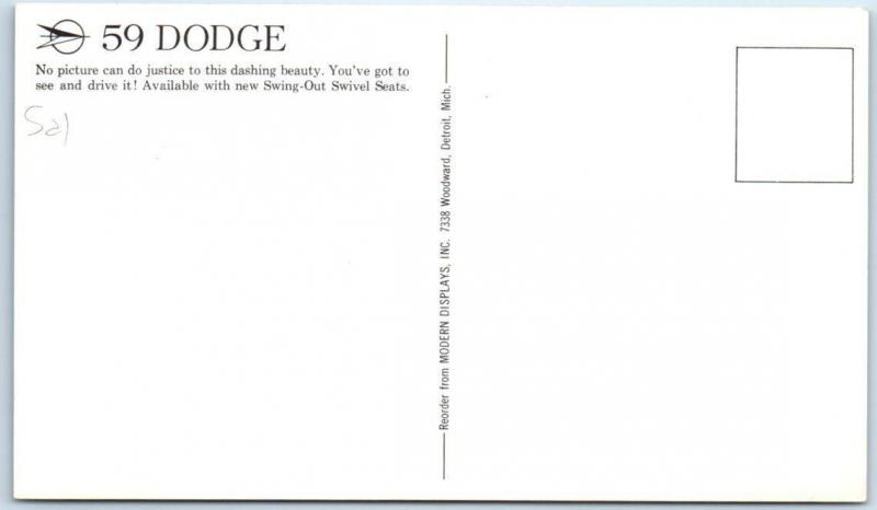 Advertising  1959 DODGE -- CUSTOM ROYAL CONVERTIBLE  Postcard