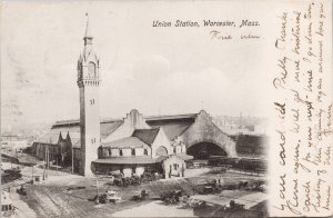 Union Station Worcester MA Postcard H55 *as is