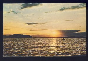 1000 Islands, New York/NY Postcard, Sunset Over St Lawrence River,Grindstone Isl