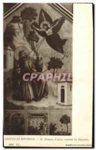 Postcard Old Giotto di Bondone St Francis of Assisi Receiving the Stigmata Mu...