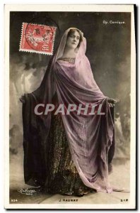 Postcard Old Woman Comic Opera Theater Raunay