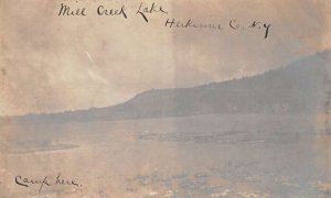 Herkimer County New York Mill Creek Lake Scenic View Real Photo Postcard AA70540