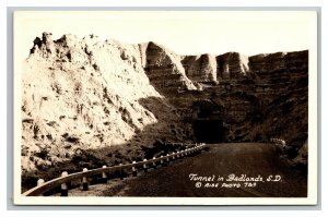 Vintage 1939 RPPC Postcard Panoramic View Tunnel in the Badlands South Dakota