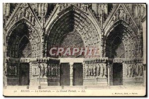 Old Postcard Reims Cathedrale The Grand Portal