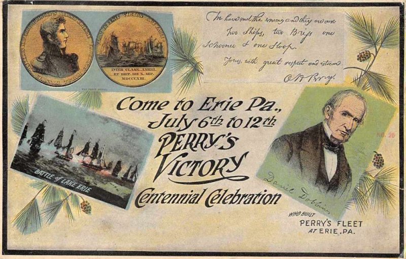 Erie Pennsylvania Perry's Victory Centennial Celebration Postcard JJ649034 
