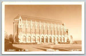 RPPC Real Photo Postcard - Library University of Washington - Seattle