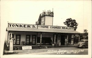 US 40 West of Cumberland MD YONKER'S Tower Restaurant Real Photo Postcard