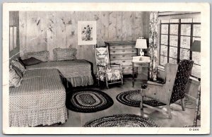 Angola Indiana 1952 Postcard Wing Haven Gentian Lake Room